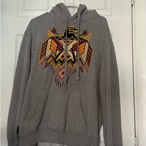 Grey hoodie with bird design